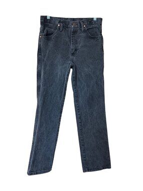 Wrangler Mens Black Denim Jeans 29x30 Straight-Leg 100% Cotton Made In Mexico